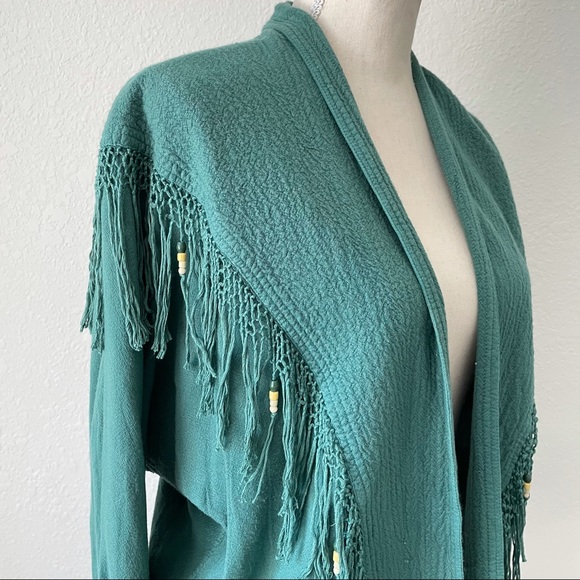 VINTAGE AMAZING BEADED FRINGE JACKET SHIRT TOP M - Picture 10 of 14